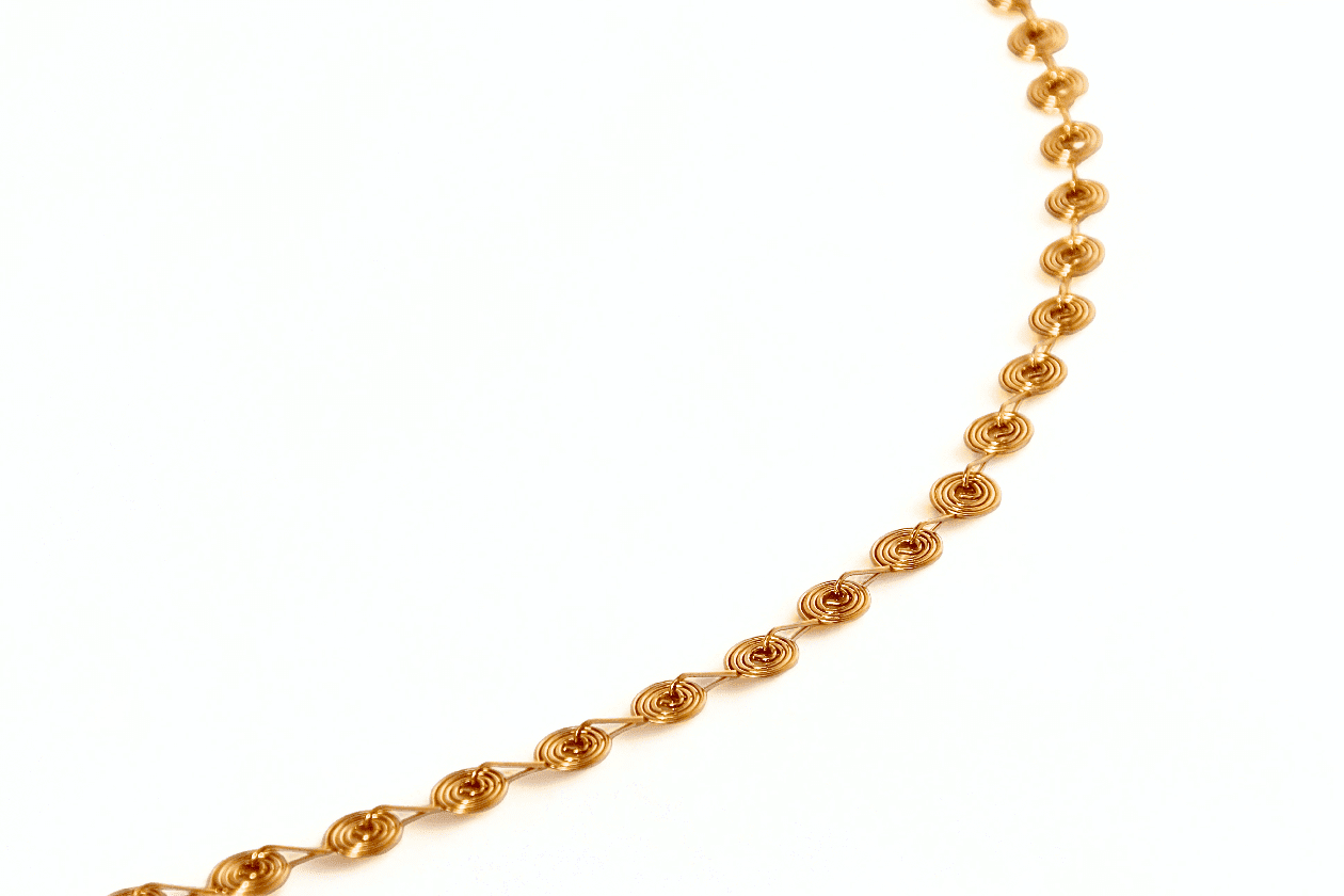 Gold spiral waist chain, stainless steel, waterproof
