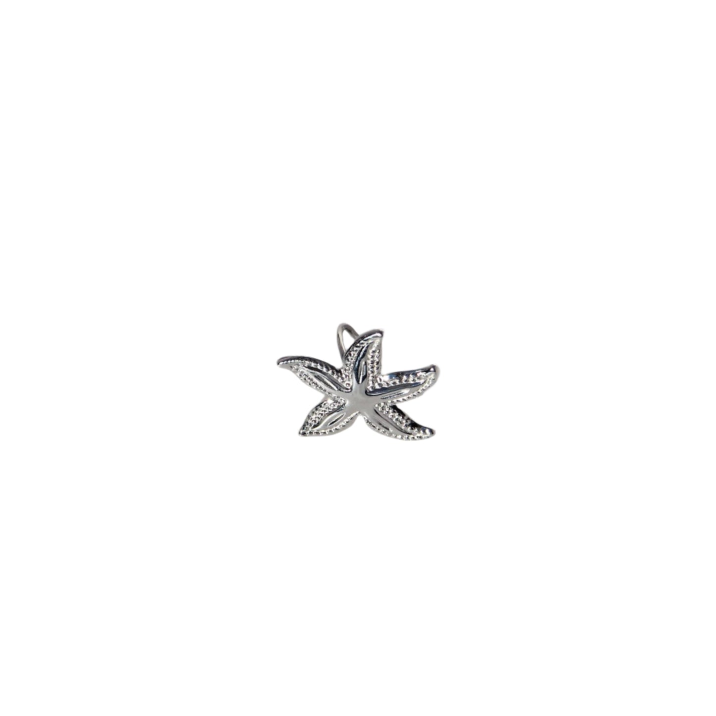 silver starfish clip-on earring, stainless steel, waterproof