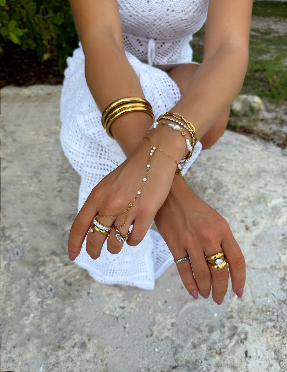 Pearl Cross Bracelet