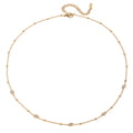 Amayah Jewelry Celeste Station Necklace - delicate satellite chain with pavé marquise crystal stations on white background