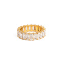 Eternity Ring — gold emerald-cut CZ eternity band. Waterproof, tarnish-free & hypoallergenic