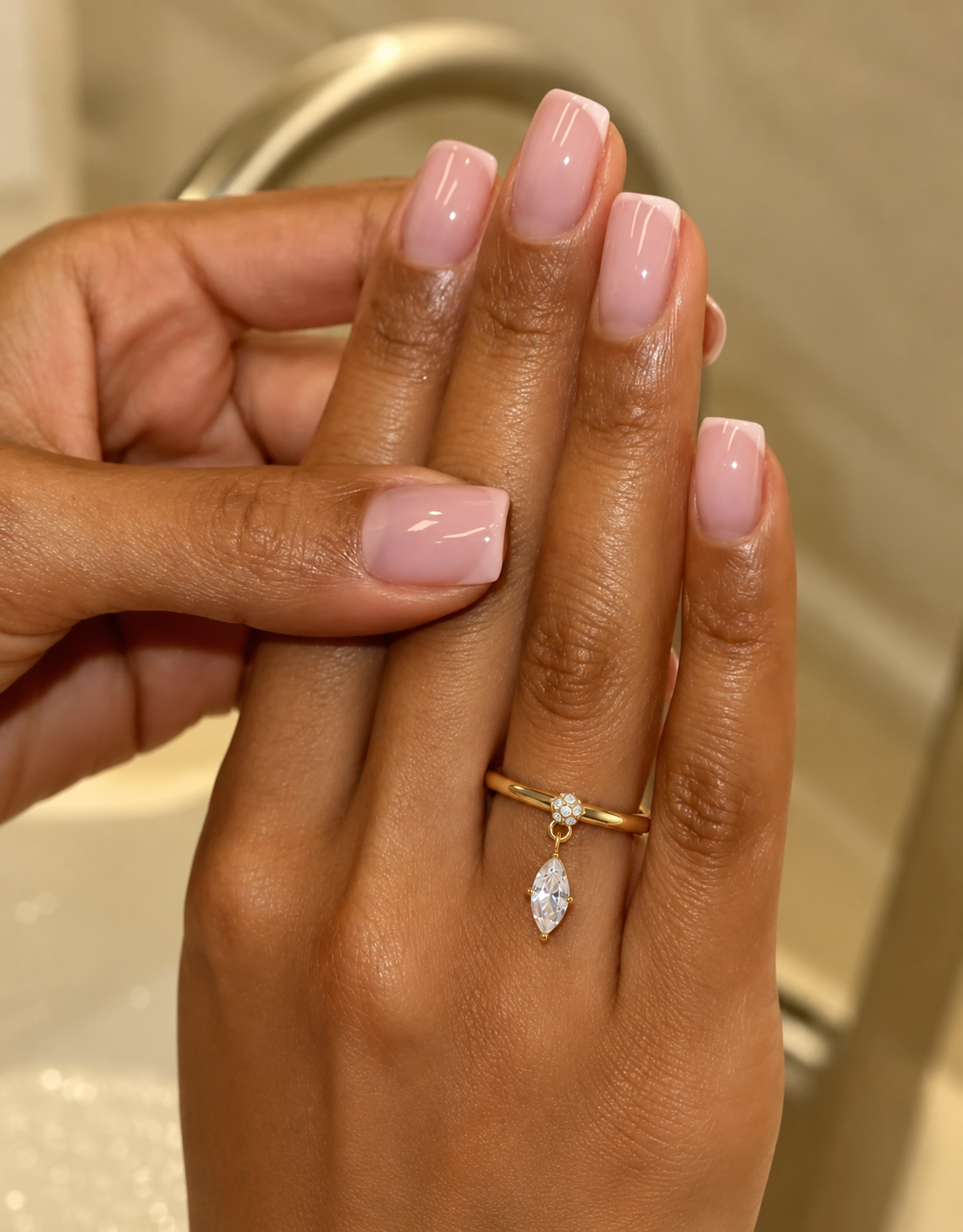 Dangling Marquise Ring