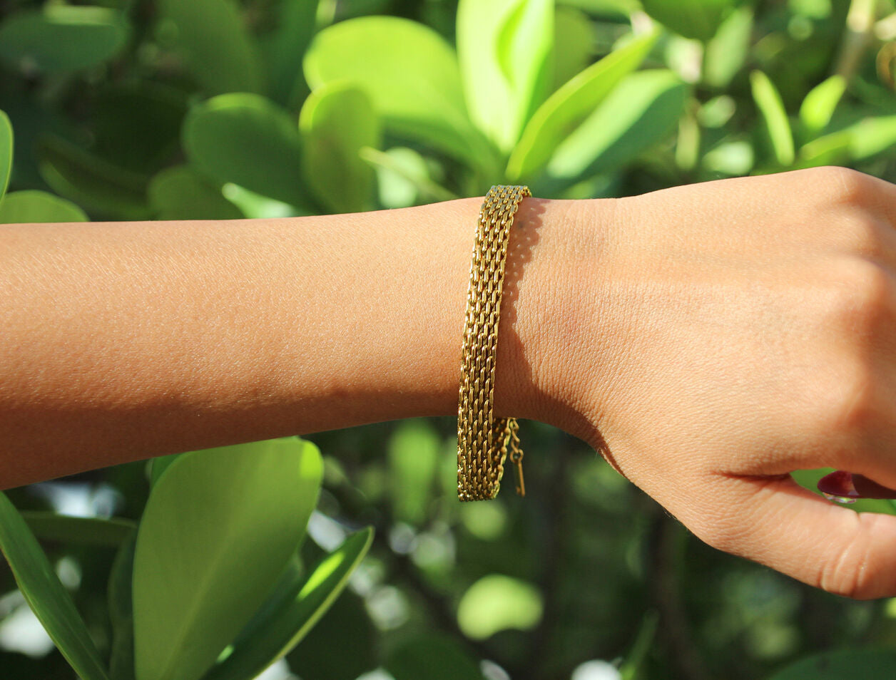 Gold multi-chain bracelet, stainless steel, waterproof